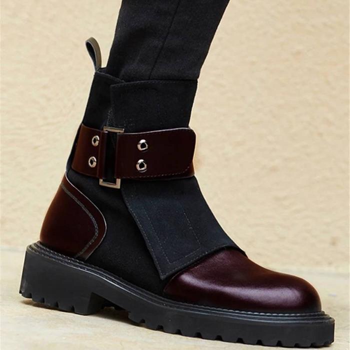 2019 Winter Fashion Minimalist Round Toe Martin Boots