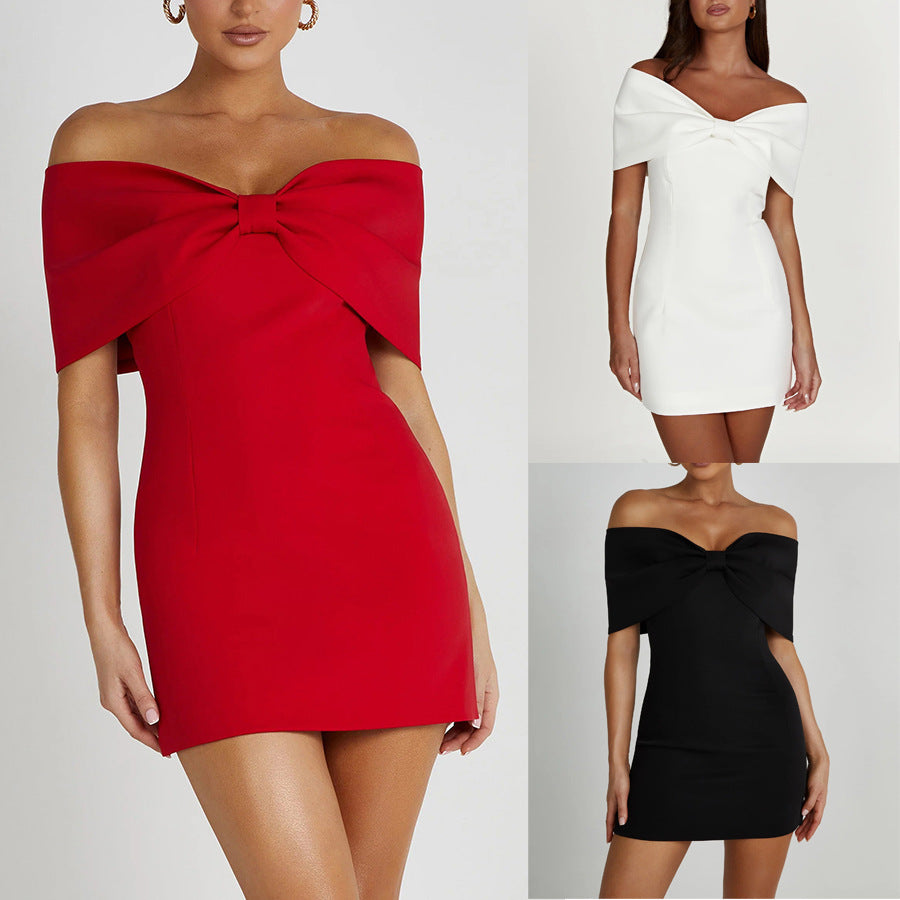 Paula Dress - Stylish Off-Shoulder Casual Dress (One Piece)