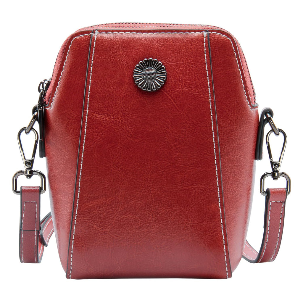 Elegant Leather Crossbody Cell Phone Purse for Women