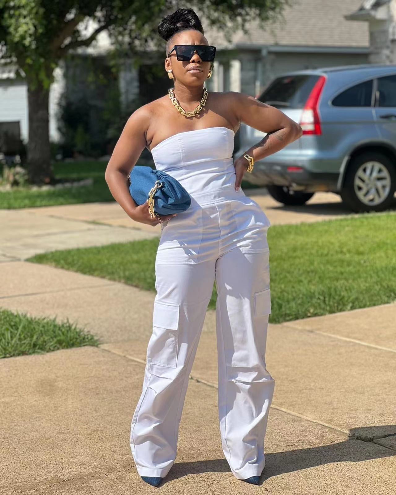 C3183 Women's Sleeveless Jumpsuit with Pockets