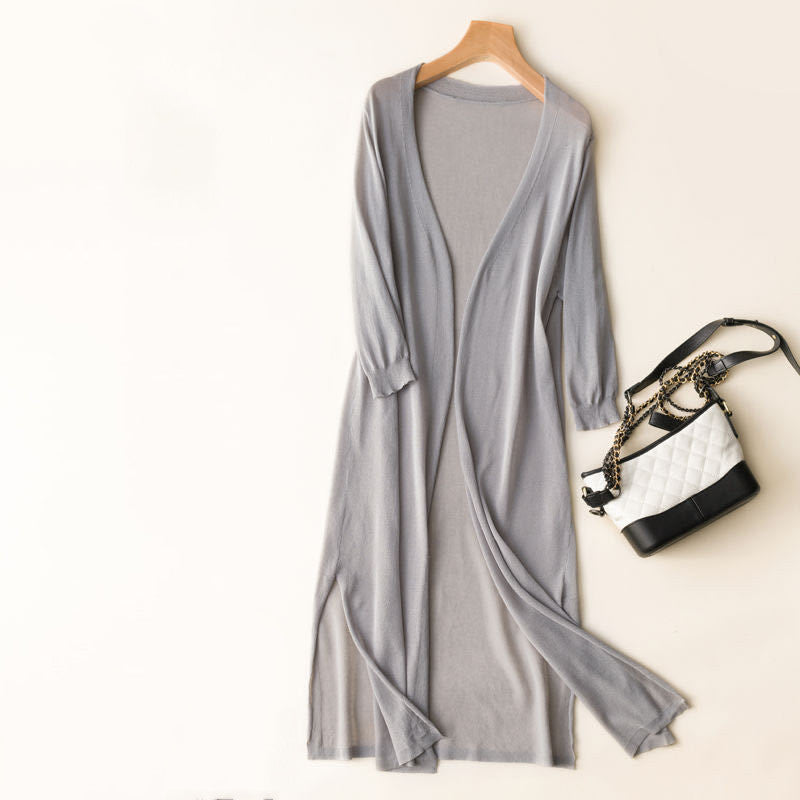 Ice Silk Knitted Women's Sun Protection Cardigan Coat