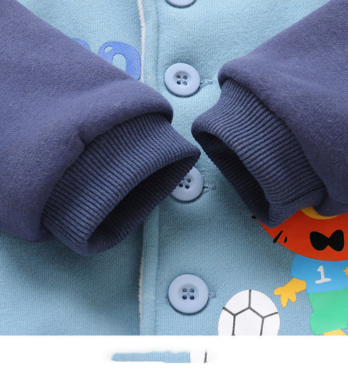 Baby fleece hooded jacket by Vendor-Zendrop, soft and cozy with a front zipper, ideal for cold weather and outdoor wear.