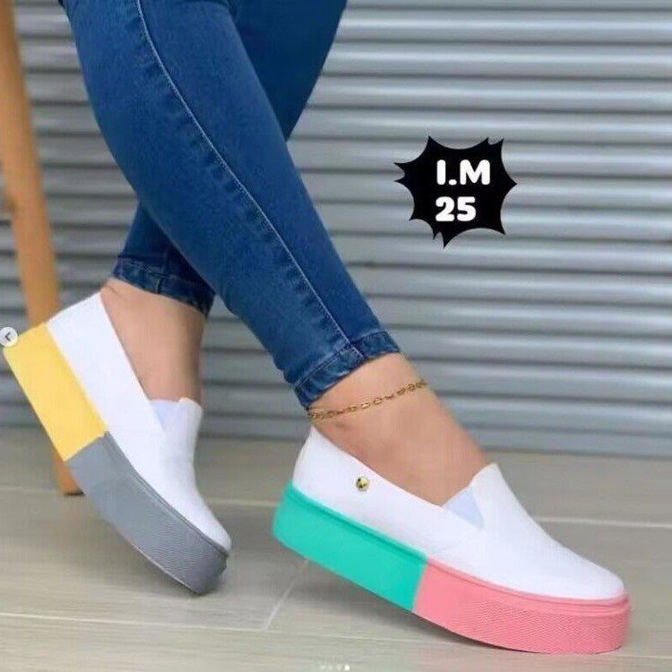 Trendy Women's Slip-On Shoes with Colorful Sole 43