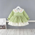 Girls Casual Pastoral Long Sleeve Princess Dress