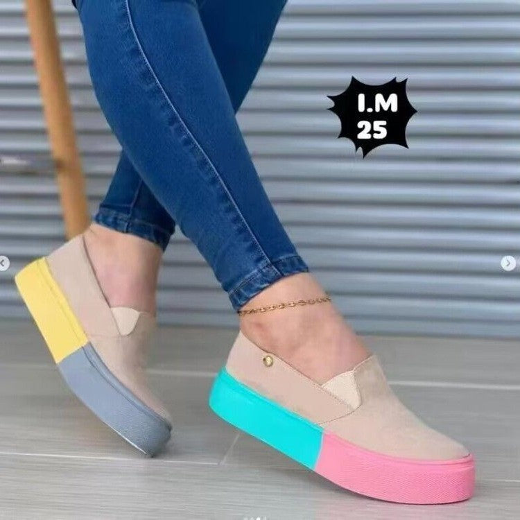Trendy Women's Slip-On Shoes with Colorful Sole 43