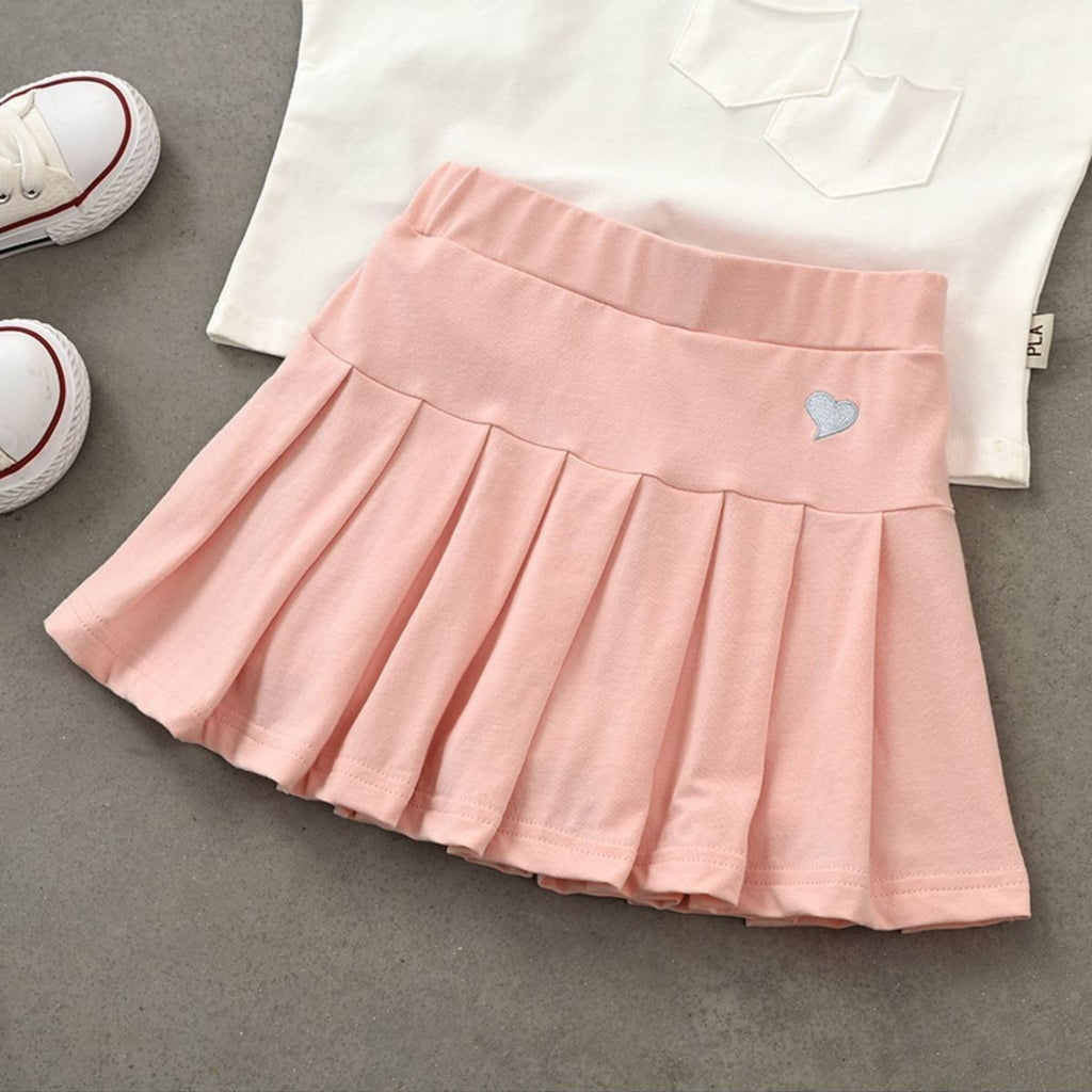 Girls' Pleated Anti-Slip Summer Skirt for Ages 8+