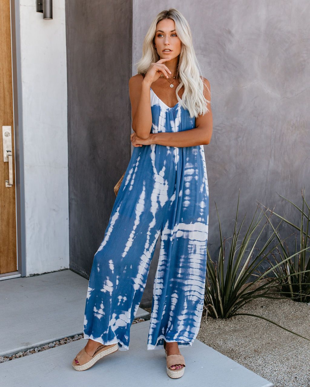 Summer Tie-Dye Loose Women’s Jumpsuit with Straps