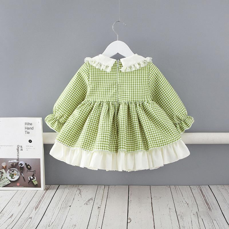 Girls Casual Pastoral Long Sleeve Princess Dress