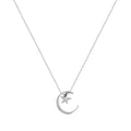 Simple Zircon Moon Necklace for Women’s Anniversary Gift