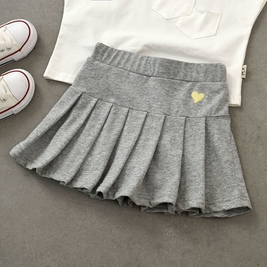 Girls' Pleated Anti-Slip Summer Skirt for Ages 8+