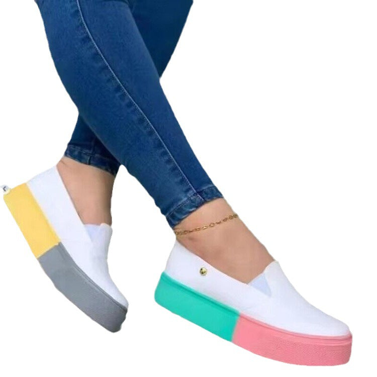 Trendy Women's Slip-On Shoes with Colorful Sole 43