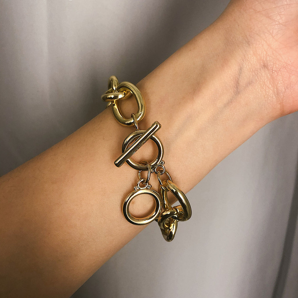 Stylish Punk-Inspired Rhinestone Chain Bracelet for Women