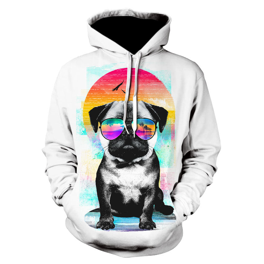 Digitally Printed Loose Fit Hooded Sweatshirt