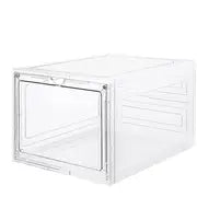 Large Stackable Transparent Shoe Box with Magnetic Door
