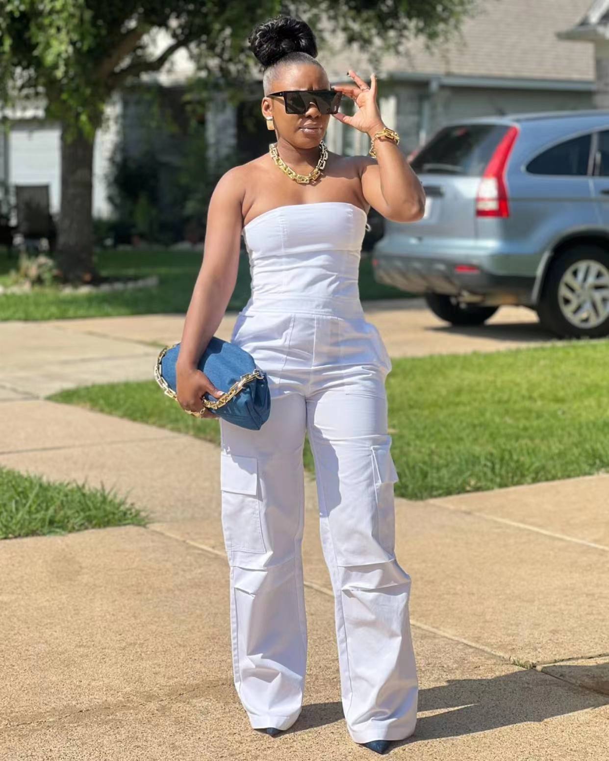 C3183 Women's Sleeveless Jumpsuit with Pockets