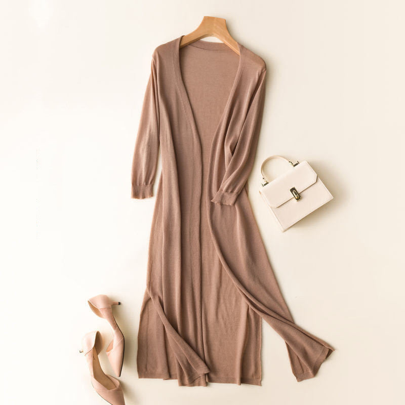 Ice Silk Knitted Women's Sun Protection Cardigan Coat