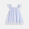 Flounced Sleeve Mesh Sling Dress for Kids