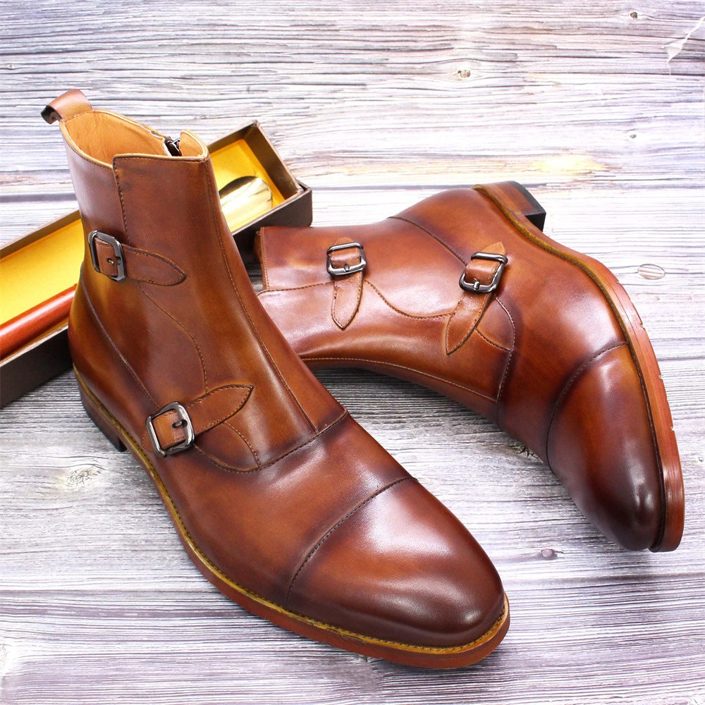 Men's High Top Leather Three Joint Boots