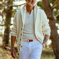 Men's Elegant Jacquard Lapel Sweater
