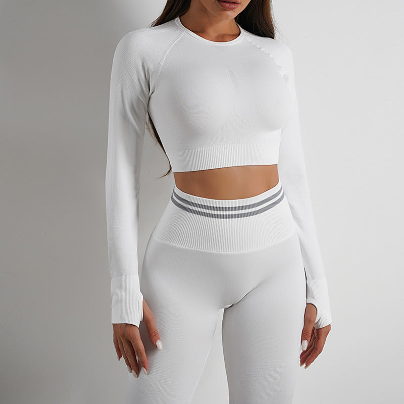 Quick-Dry Women's Yoga Set with Long Sleeve & Pants
