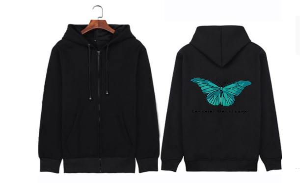 Korean Style Women's Long Sleeve Butterfly Print T-shirt