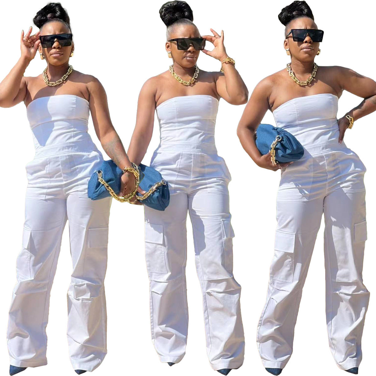 C3183 Women's Sleeveless Jumpsuit with Pockets