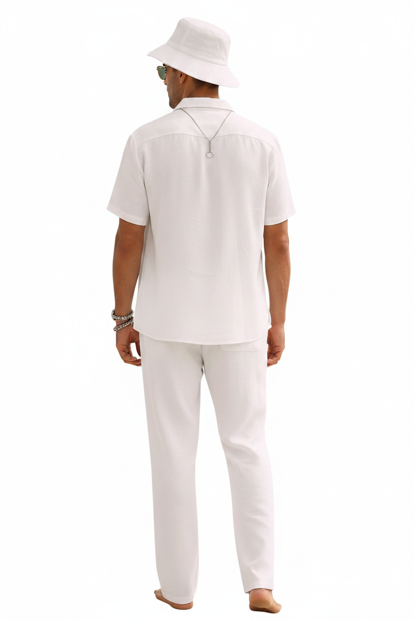 Coastal Breeze Men's Linen Shirt & Pants Set