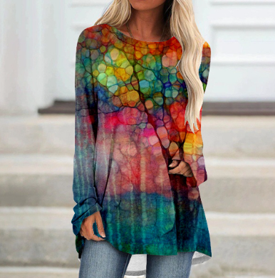 Loose Fit Long Sleeve Pullover with Letter Print