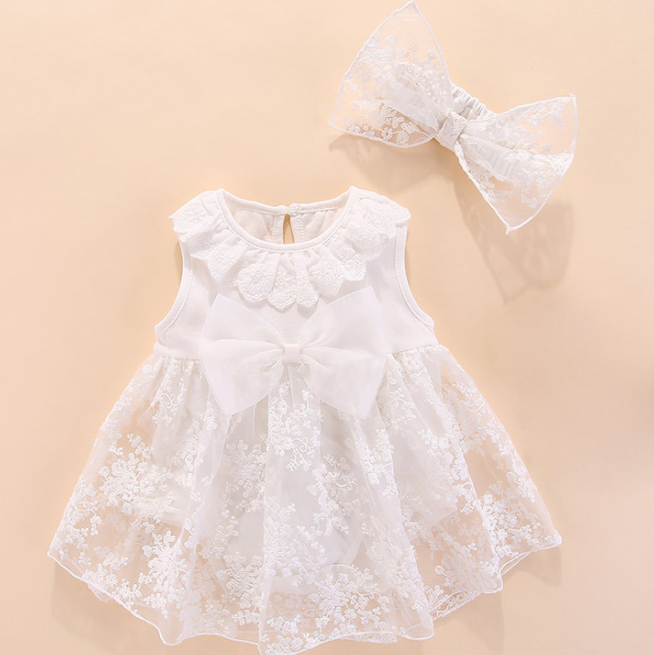 Summer Princess Dress for Girls with Bow Sleeves