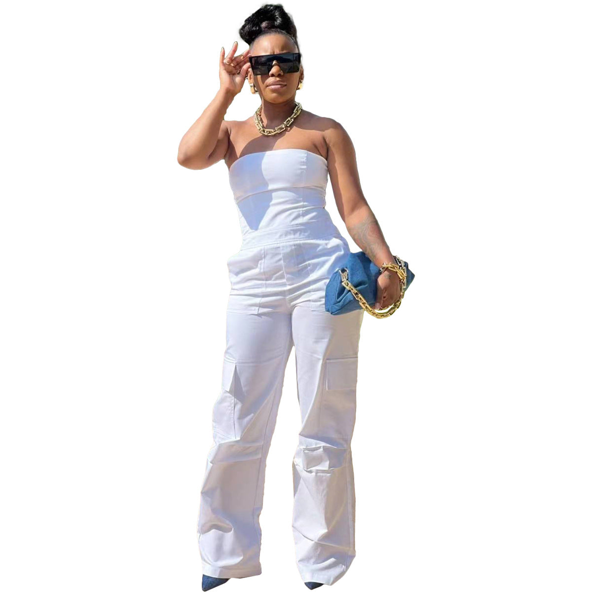 C3183 Women's Sleeveless Jumpsuit with Pockets