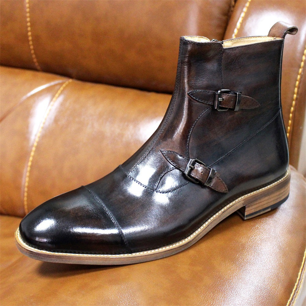 Men's High Top Leather Three Joint Boots