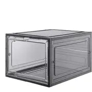 Large Stackable Transparent Shoe Box with Magnetic Door