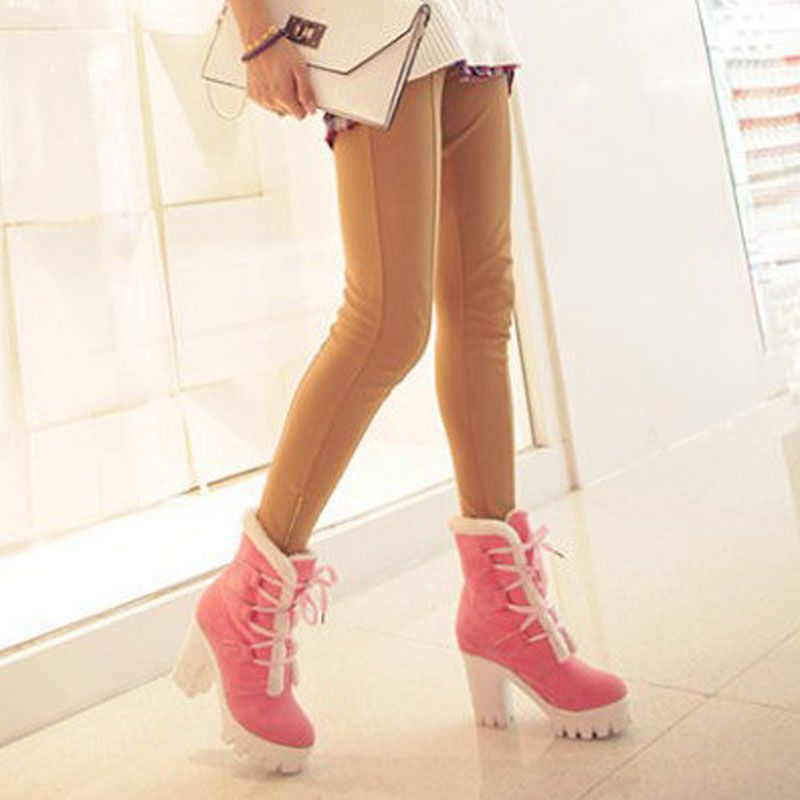Wish Women's Thick Sole Waterproof Martin Boots