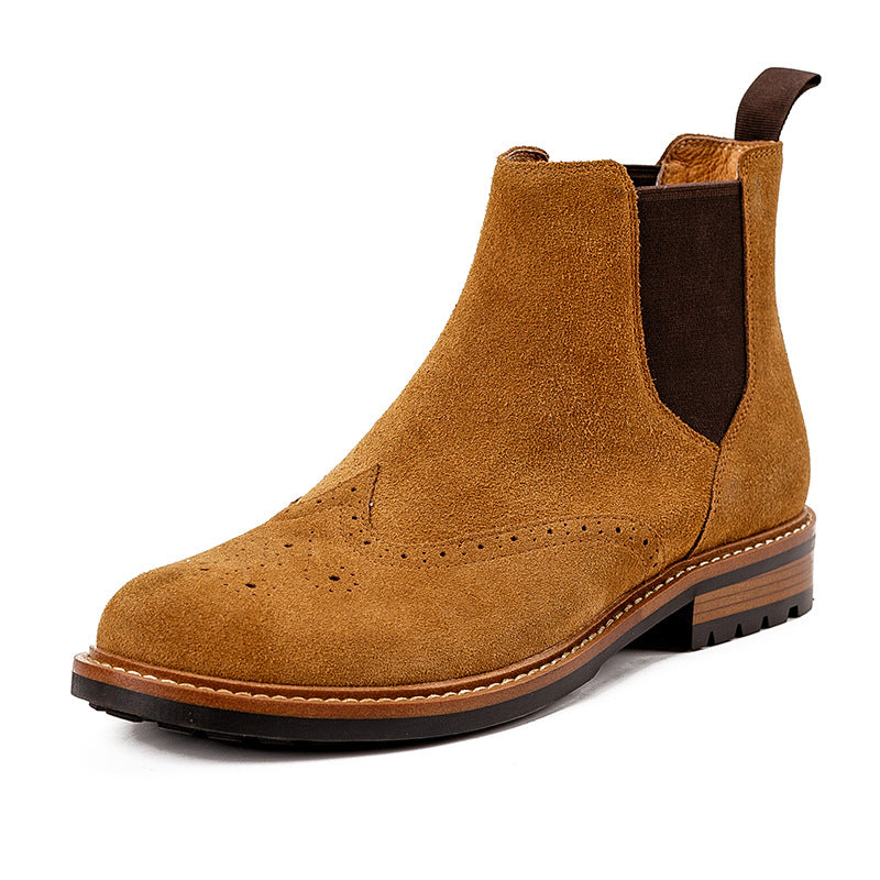 Original Handmade Frosted Leather Men's Brogue Boots