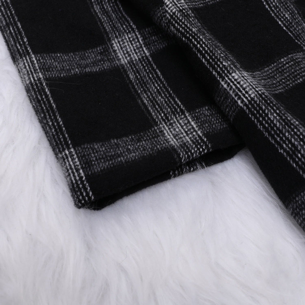 Winter Plaid Wool Coat