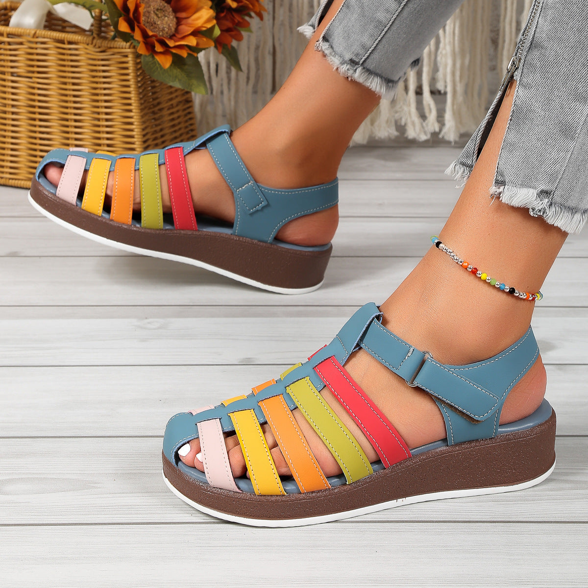 Flat Viscose Low Top Casual Sandals