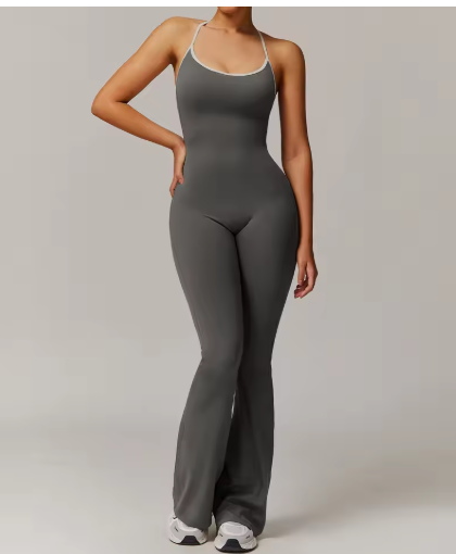 Breathable Full-Body Fitness Jumpsuit