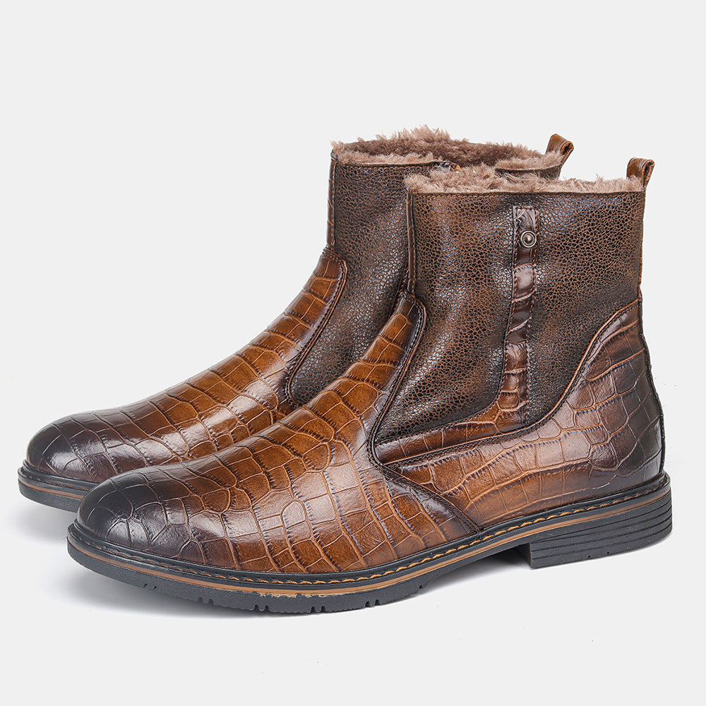 Retro Plush Men's Boots