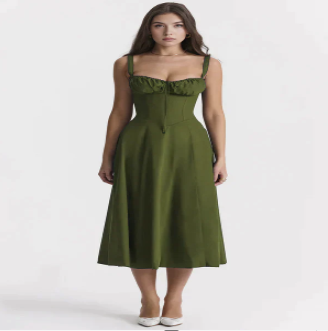 Parisian Dress - Waist Shaping Floral Maxi Dress (One Piece)