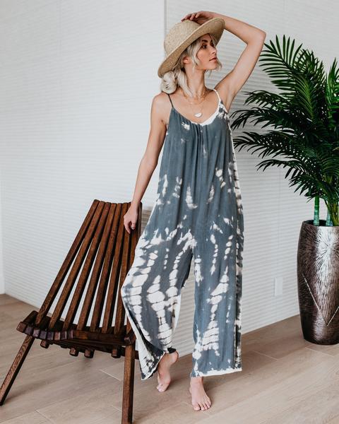 Summer Tie-Dye Loose Women’s Jumpsuit with Straps