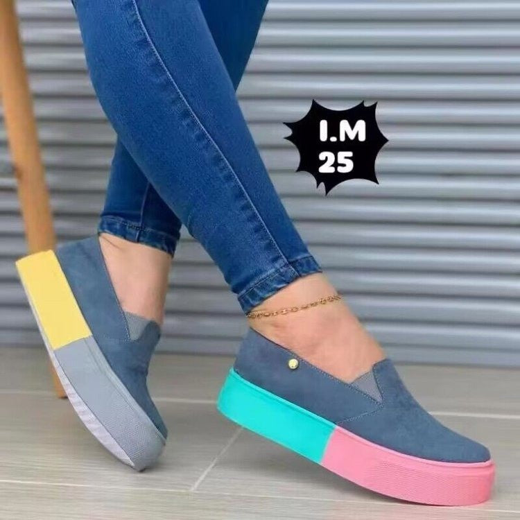 Trendy Women's Slip-On Shoes with Colorful Sole 43