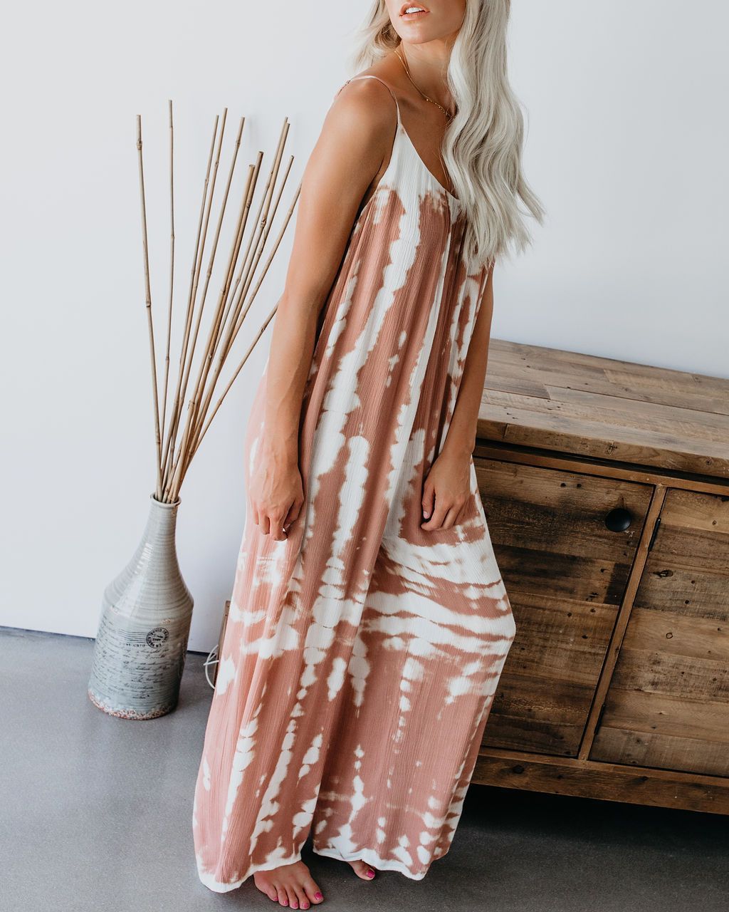 Summer Tie-Dye Loose Women’s Jumpsuit with Straps