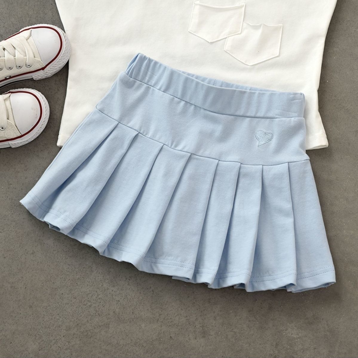 Girls' Pleated Anti-Slip Summer Skirt for Ages 8+