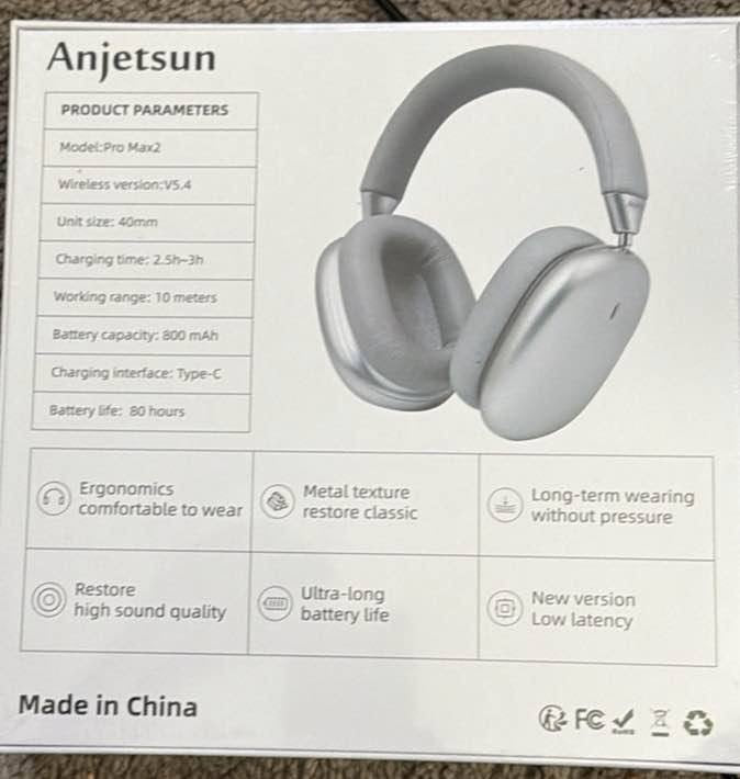 Anjetsun Pro Max2 Wireless Headphones - Product Parameters
