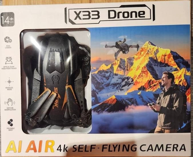 AI AIR X33 4K Self-Flying Camera Drone - Front Box