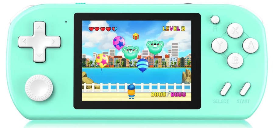 GB-682 Handheld Game Console Teal - 3.0 inch TFT color screen gameplay