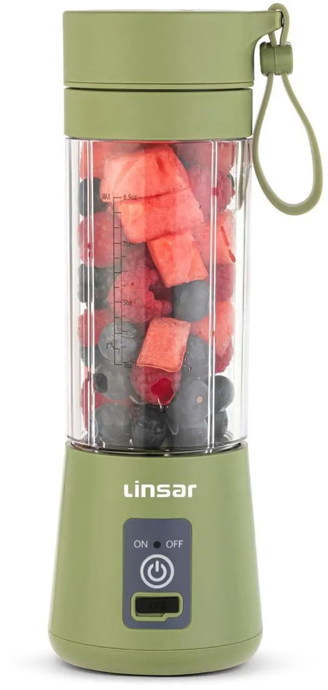 Linsar HM-03 Portable Blender - Olive green with fruit inside