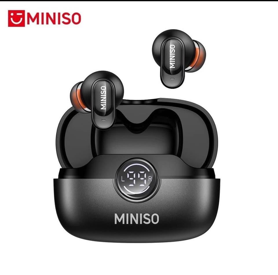 MINISO MS105 Wireless Earbuds with LED battery display charging case - black
