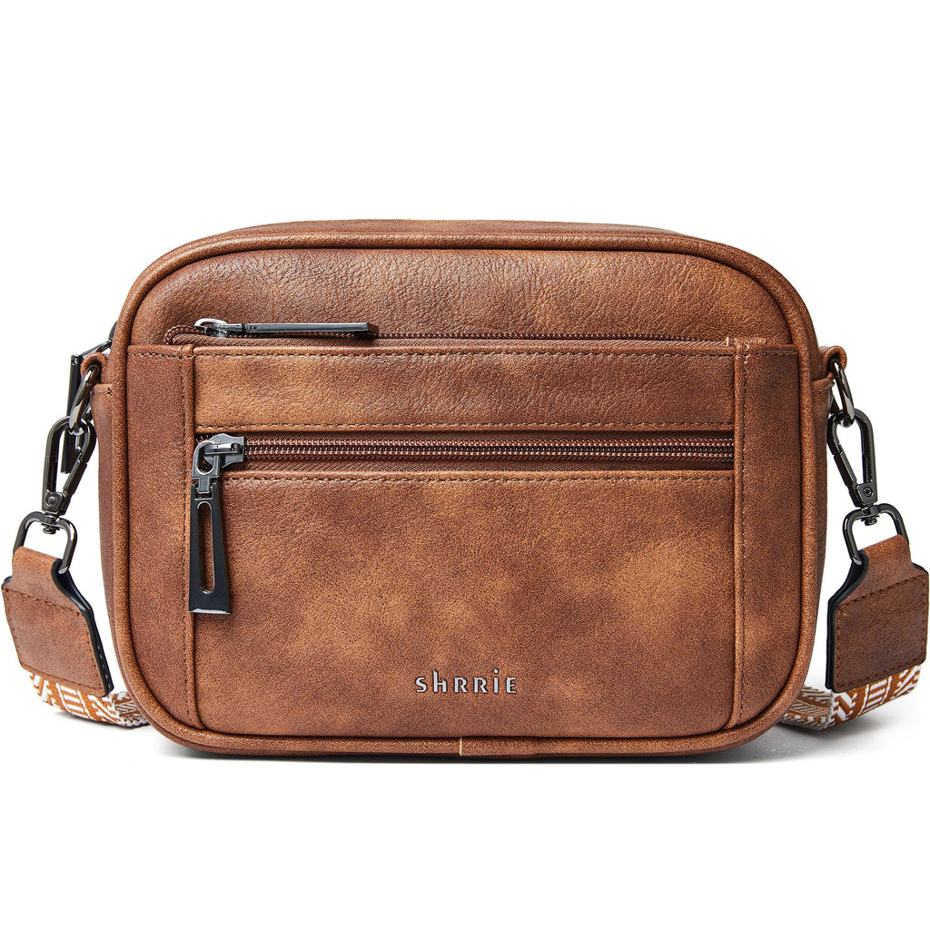 ViviChic Vegan Leather Crossbody - Multi-Pocket Small Purse with Adjustable Strap