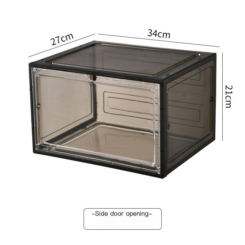 Large Stackable Transparent Shoe Box with Magnetic Door
